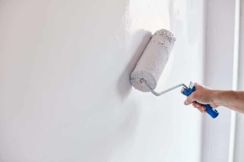 Wall Being Painted In White
